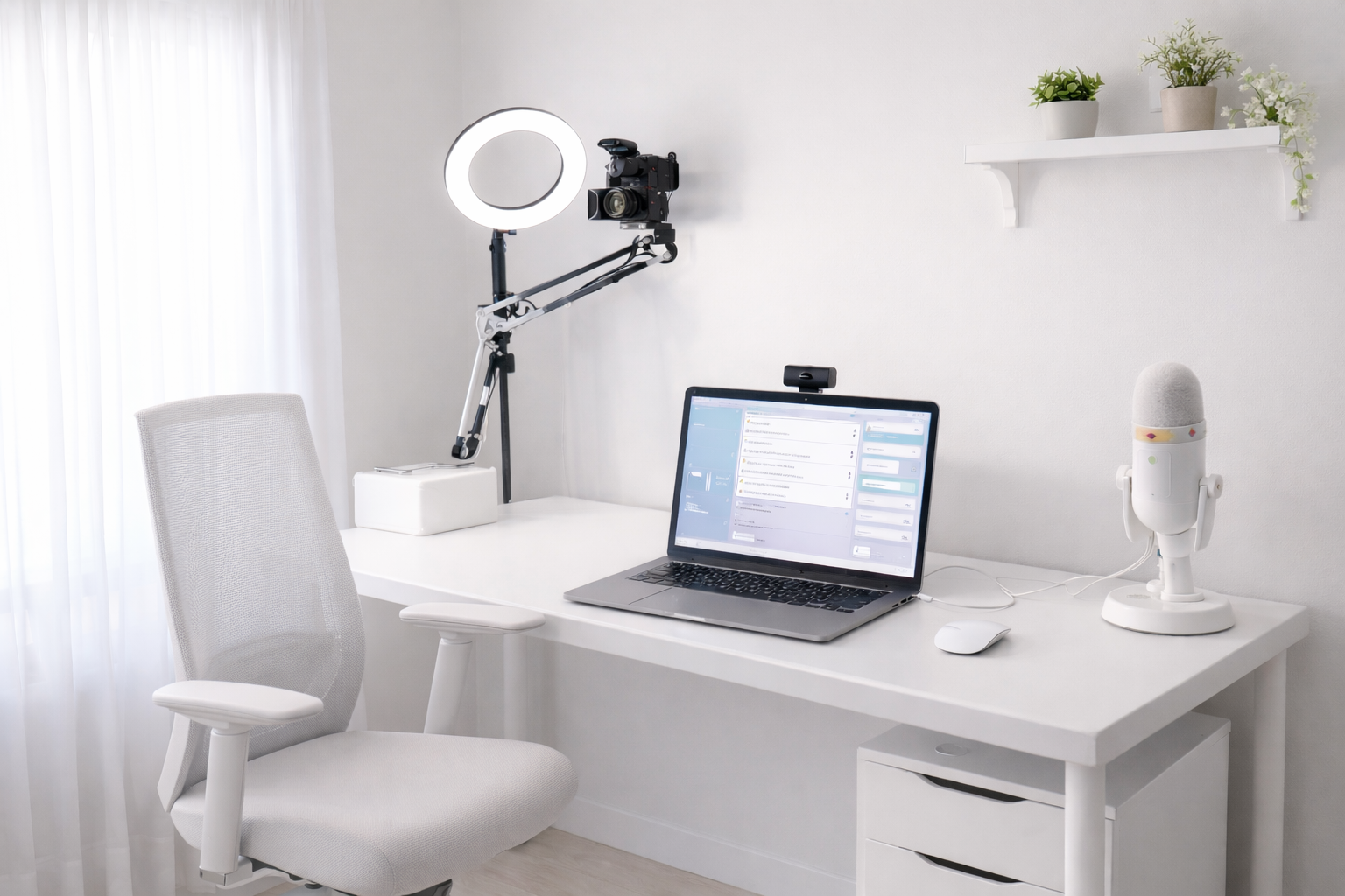 清潔な個室のお仕事スペース